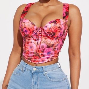 NWOT fashion nova floral corset top